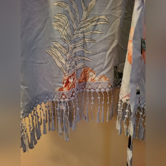 Floral Fringe Lightweight Robe - Picture 5 of 6